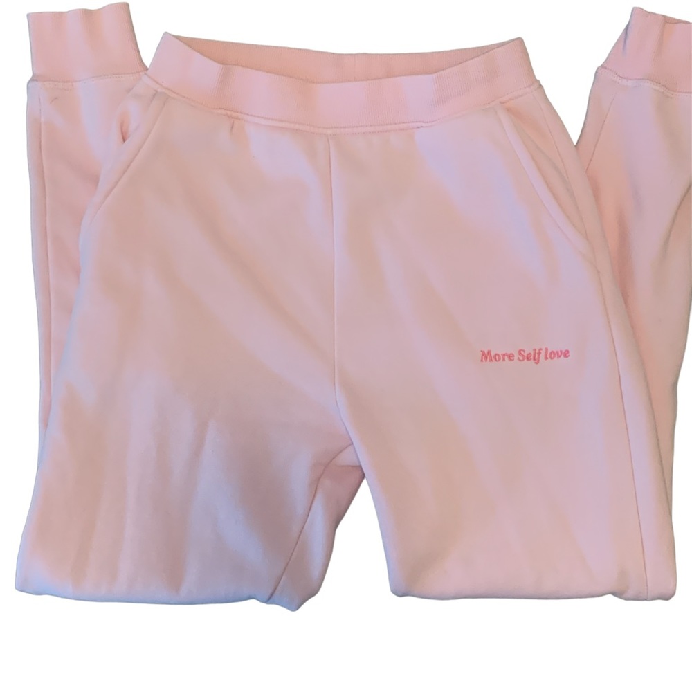 Pink peace collective more self love joggers